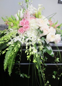 White and pink spray  