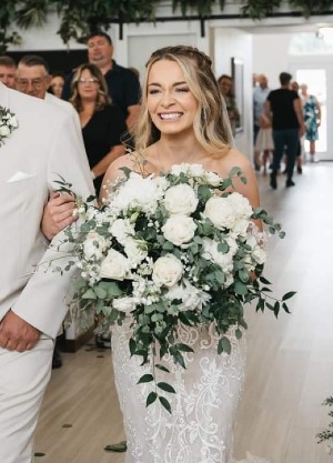 White and Ready large bridal bouquet