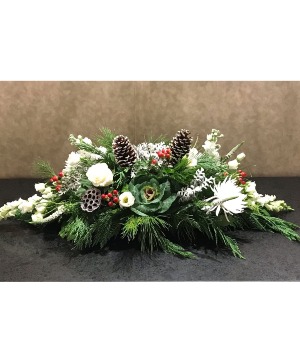 White Beauty Long and Low Centerpiece
