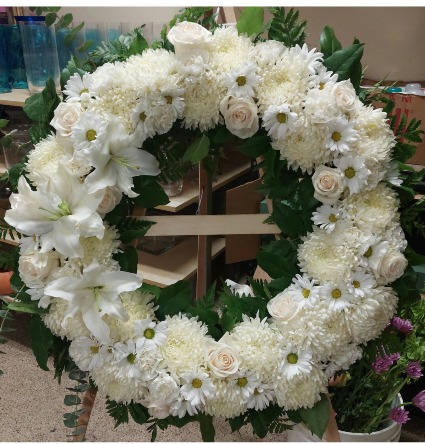 WHITE BLISS WREATH SYMPATHY