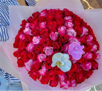 Red - Lavander Bouquet  Bouquet