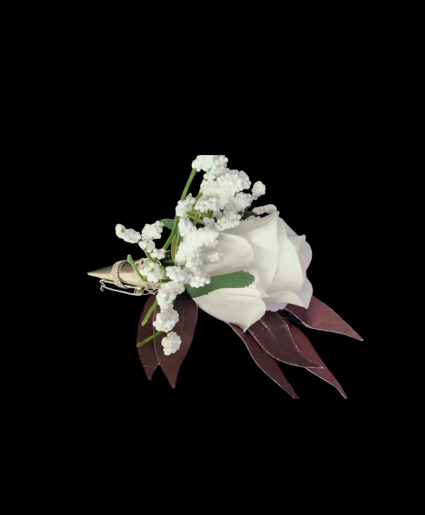 White Boutonniere SILK