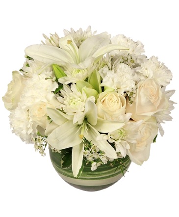 White Bubble Bowl Vase of Flowers in Philadelphia, PA | QA Test Account