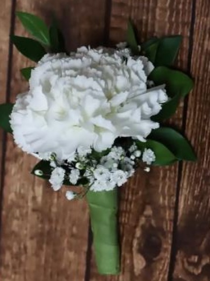 White Carnation Boutonniere  