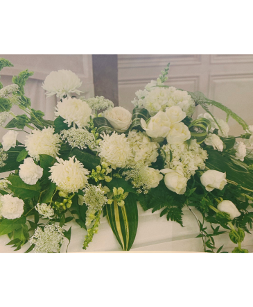White Casket Spray casket spray in Bend, OR | AUTRY'S 4 SEASONS FLORIST
