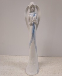 White ceramic angel with dove. NFS-1895 Gift