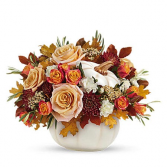 WHITE CERAMIC PUMPKIN Ceramic Container