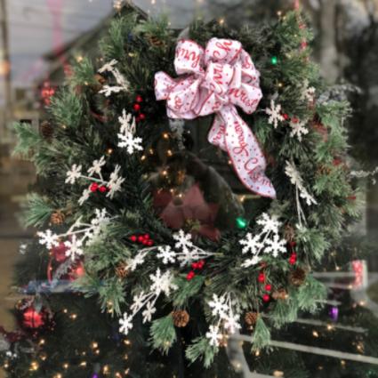 White Christmas Artificial Wreath