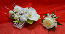 White Corsage and Boutonniere-1E & 1F 