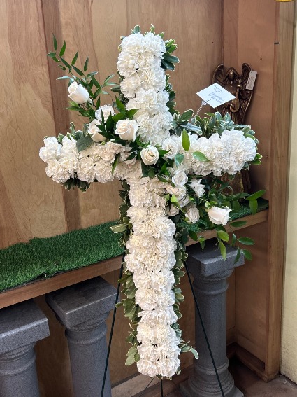 WHITE CROSS Floral Arrangement