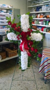 white cross Standing spray