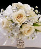 White crystal corsage 