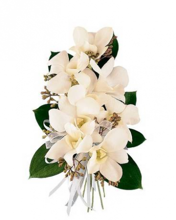 White Dendrobium Corsage 