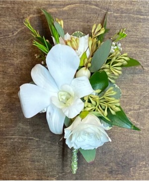 Double White Knight  Boutonniere