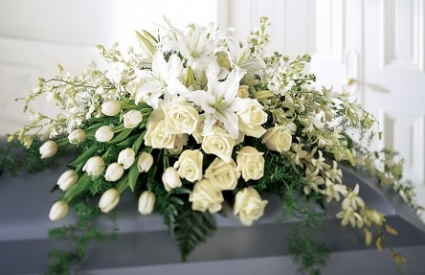 White Elegance Casket Spray