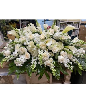 White Elegance Casket Spray