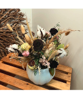 White Fall dried flower arrangement 