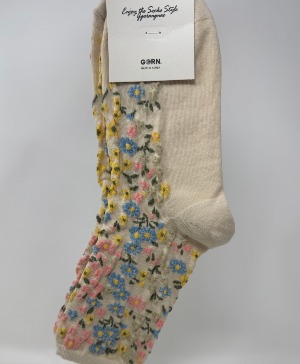 White Floral Sock Sock