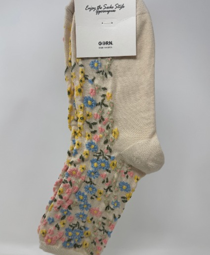 White Floral Sock Sock