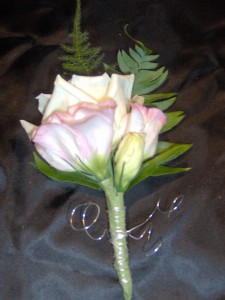 White and Pale Pink Flowers Boutonniere