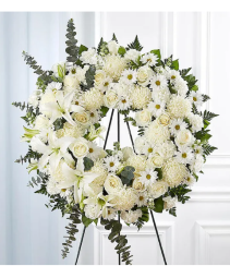 White Forest Edge Wreath Wreath Standing Spray