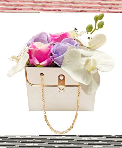 WHITE FRESH FLORAL PURSE POCKETBOOK FLORAL PURSE 
