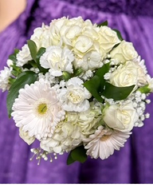 White Fun Nosegay Prom Flowers