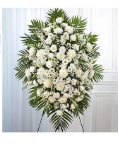 White Funeral Standing Spray 