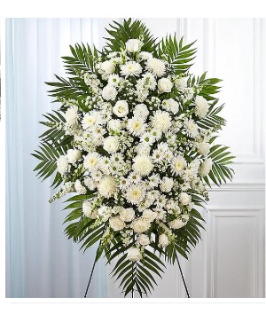 White Funeral Standing Spray 