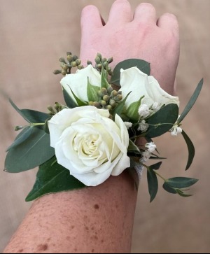 White Garden Corsage