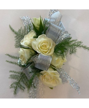 White Glitter Corsage  Corsage 