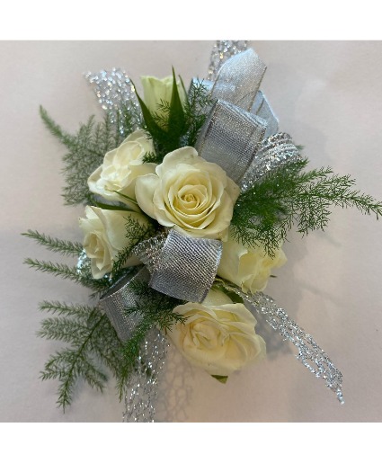 White Glitter Corsage  Corsage 