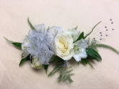 White Glitter Wrist Corsage