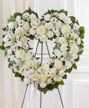 WHITE HEART SYMPATHY FUNERAL TRIBUTE