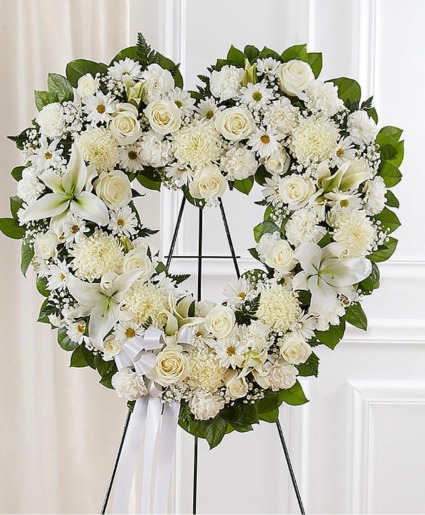 WHITE HEART SYMPATHY FUNERAL TRIBUTE