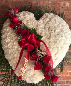 White Heart with Red Rose Break  Heart 