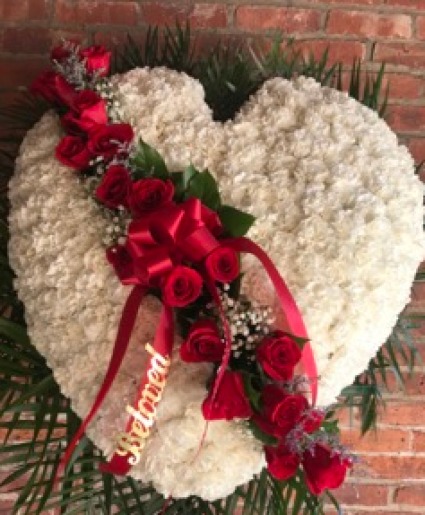 White Heart with Red Rose Break  Heart 