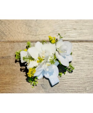 White Hydrangea Corsage  