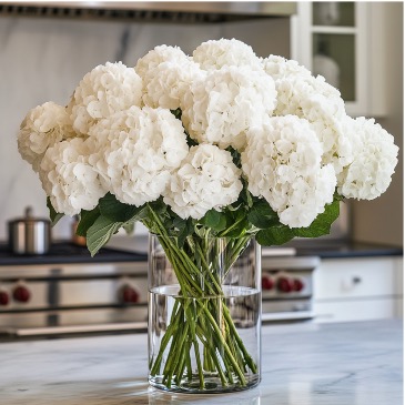 White Hydrangea Flower Arrangement   in Coconut Grove, FL | Luxury Flowers