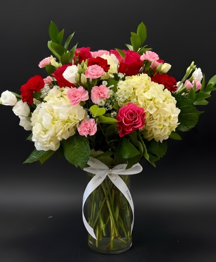 White Hydrangeas and Roses  