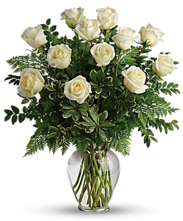 Joy of Roses White Rose Bouquet in Sun City Center, FL | SUN CITY CENTER FLOWERS AND GIFTS