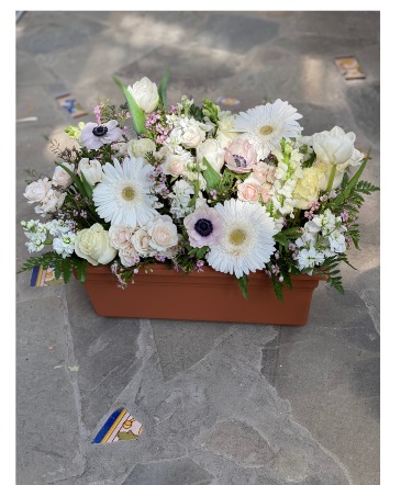 White Lace Planter  in Valhalla, NY | Lakeview Florist