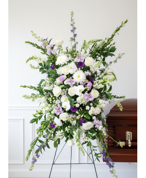 White, Lavender, and Purple Standing Spray