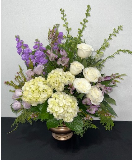 White & Lavender Urn 