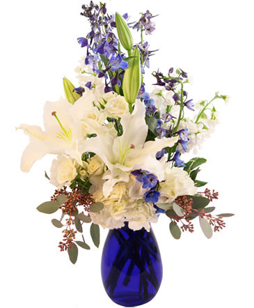 White Lilies At Sea Flower Arrangement in Pocatello, ID | CHRISTINE'S FLORAL & GIFTS