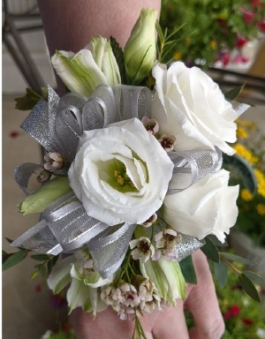 White Lizzy Wrist Corsage 