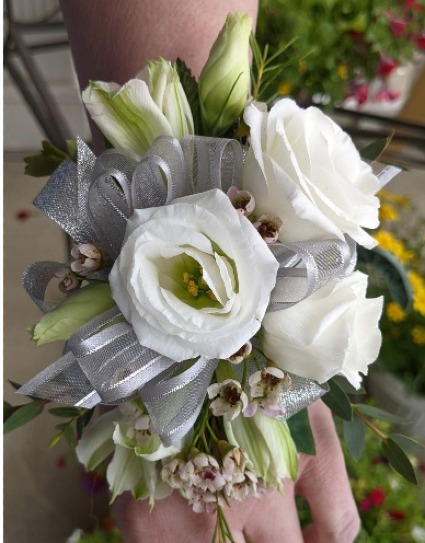 White Lizzy Wrist Corsage 