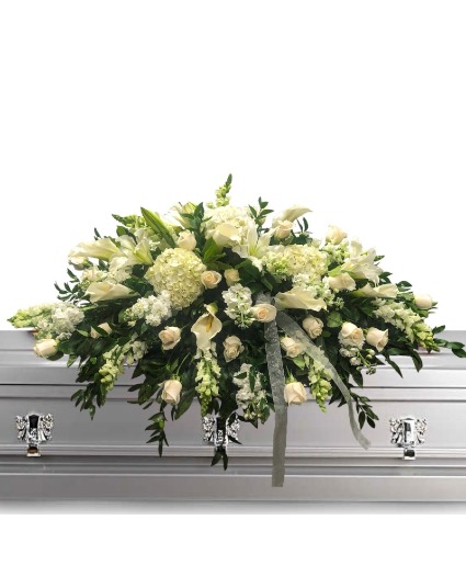 white mix casket  Casket Cover