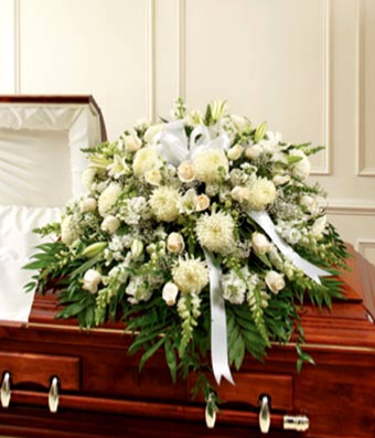 White Mixed Half Casket Cover 