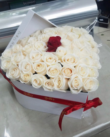 White On White Heart Box Large Heart Box